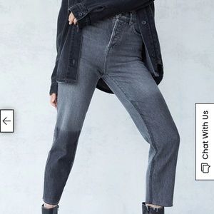 PacSun Eco Black Two-Tone High Waisted Straight Leg Jeans - Size 27